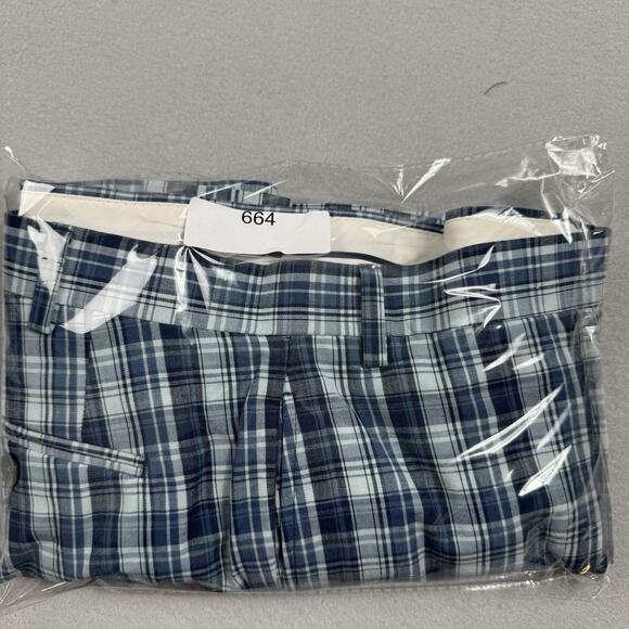 Lauren Ralph Lauren 42x32 Blue Plaid Pants Cotton Flat Front Tartan Plaid Golf - Picture 14 of 14
